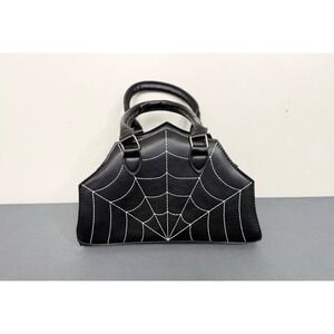 Spider Web Handbag – Gothic Halloween Tote Bag, Spiderweb Shoulder Purse, Spooky